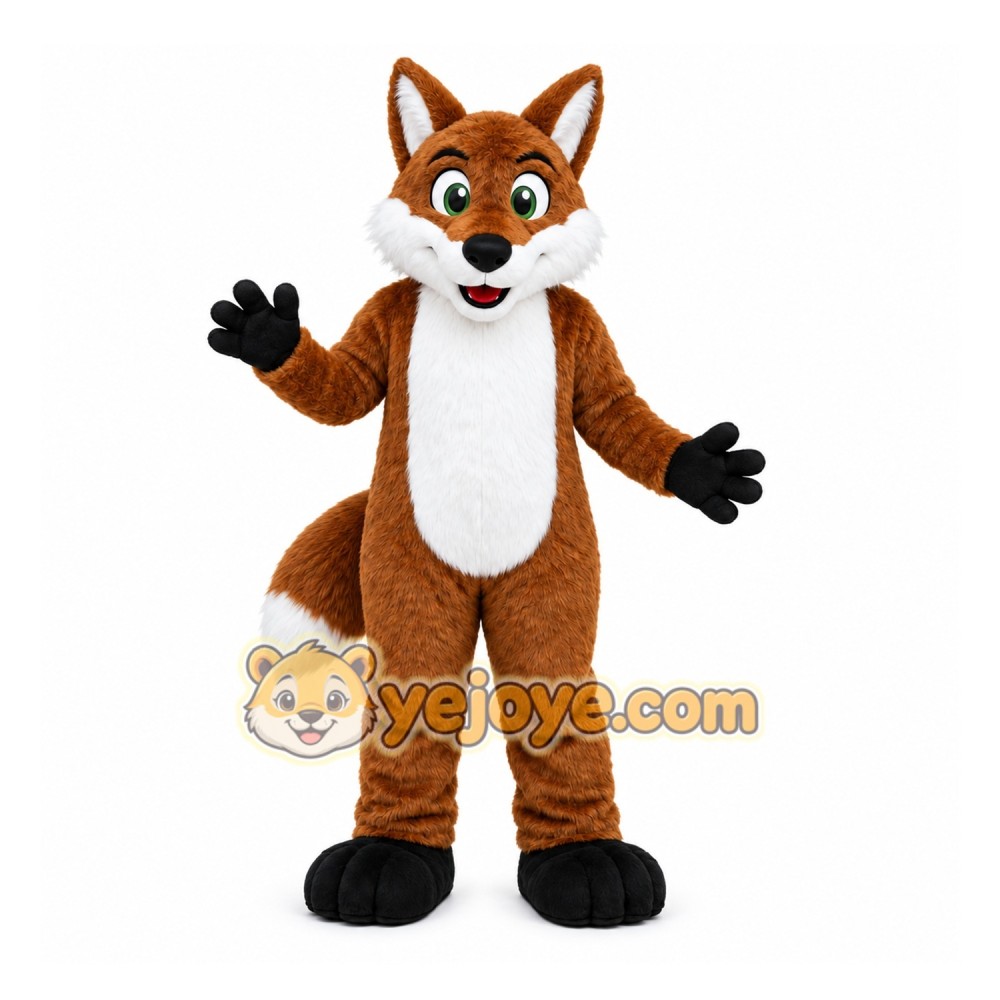 Brown Fox Mascot Costume with Custom Logo Brown Fox Mascot Costume with Custom Logo