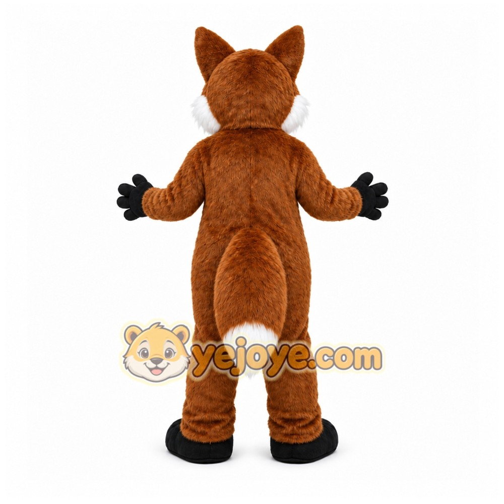 Brown Fox Mascot Costume with Custom Logo Brown Fox Mascot Costume with Custom Logo