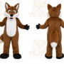 Brown Fox Mascot Costume with Custom Logo