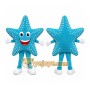 Blue Star Mascot Costume with Custom Logo