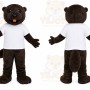 Brown Beaver Mascot Costume with Custom Logo
