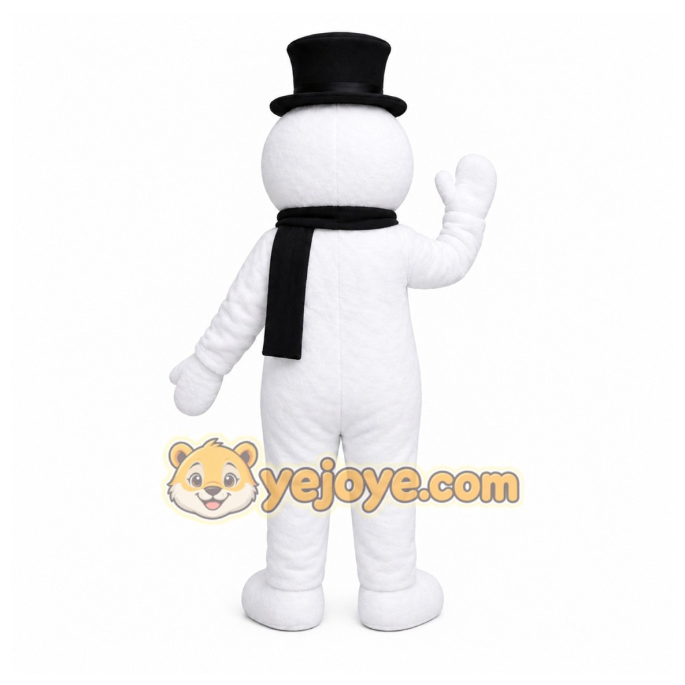 White Snowman Mascot Costume with Custom Logo White Snowman Mascot Costume with Custom Logo