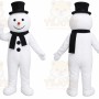 White Snowman Mascot Costume with Custom Logo