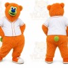 Orange Bear Mascot Costume with Custom Logo