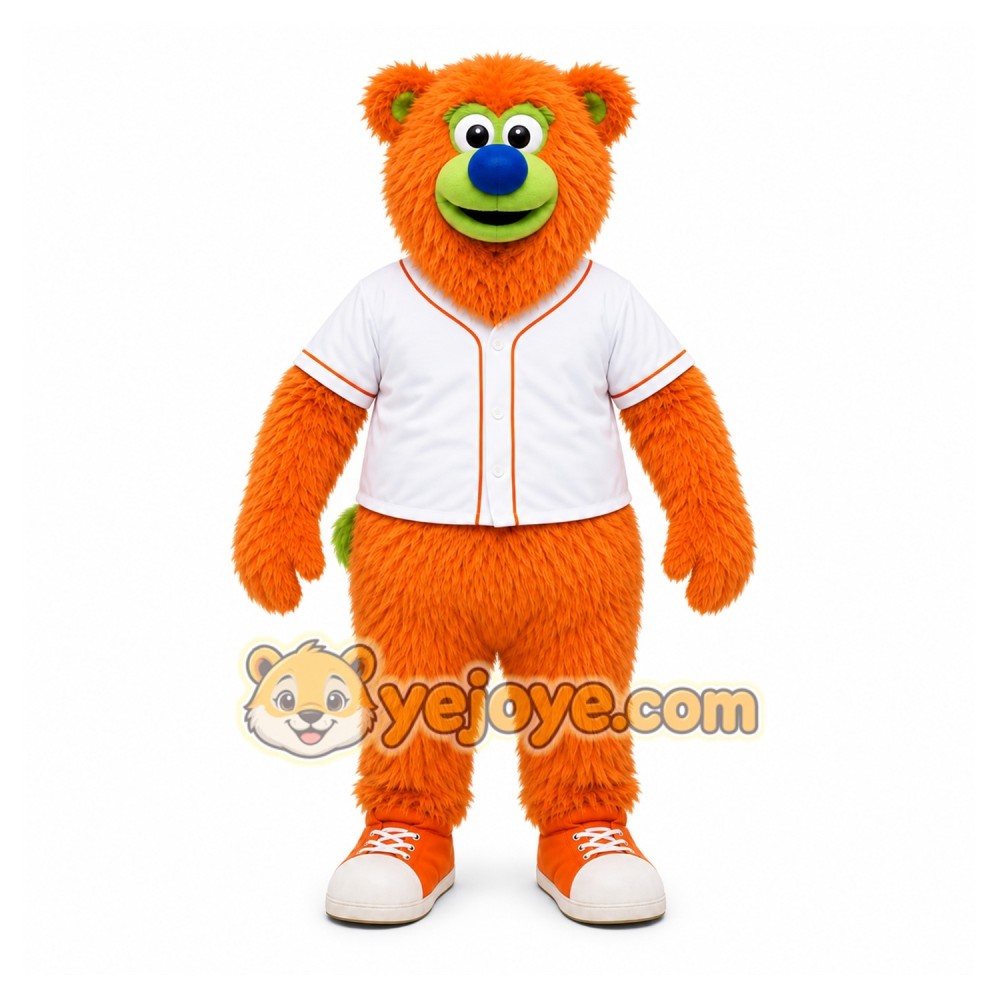 Orange Bear Mascot Costume with Custom Logo Orange Bear Mascot Costume with Custom Logo