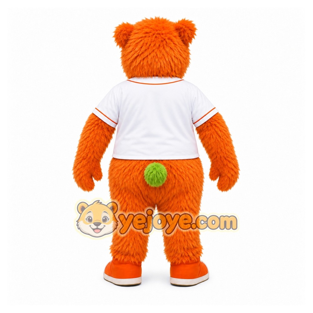 Orange Bear Mascot Costume with Custom Logo Orange Bear Mascot Costume with Custom Logo