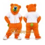 Orange Bear Mascot Costume with Custom Logo