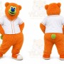 Orange Bear Mascot Costume with Custom Logo
