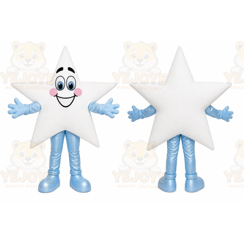 White Star Mascot Costume with Custom Logo