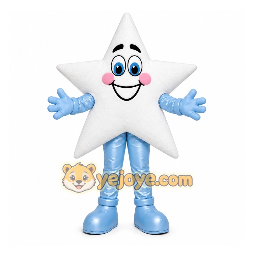 White Star Mascot Costume with Custom Logo
