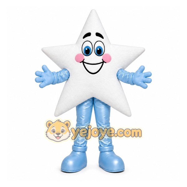 White Star Mascot Costume with Custom Logo