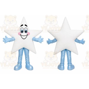 White Star Mascot Costume with Custom Logo