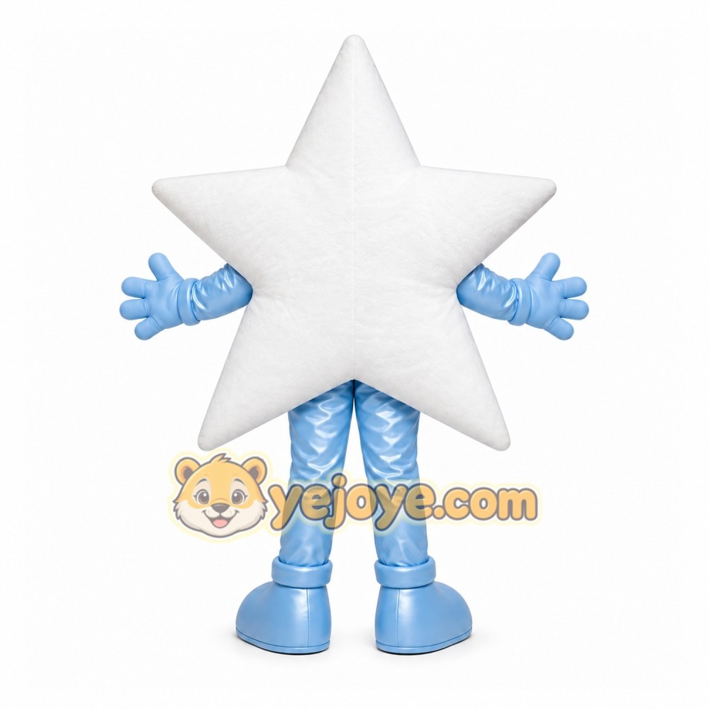 White Star Mascot Costume with Custom Logo