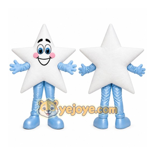 White Star Mascot Costume with Custom Logo
