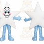 White Star Mascot Costume with Custom Logo