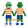 Green Alligator Mascot Costume with Custom Logo Green Alligator Mascot Costume with Custom Logo