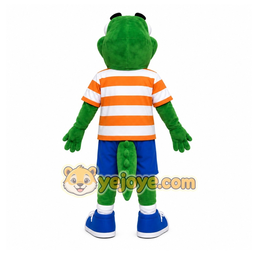 Green Alligator Mascot Costume with Custom Logo Green Alligator Mascot Costume with Custom Logo
