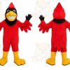 Red Bird Mascot Costume with Custom Logo