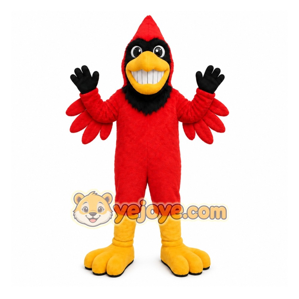 Red Bird Mascot Costume with Custom Logo