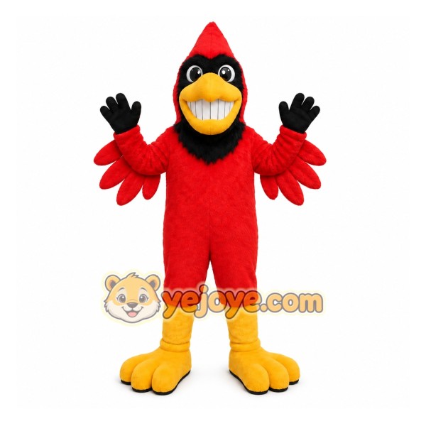 Red Bird Mascot Costume with Custom Logo