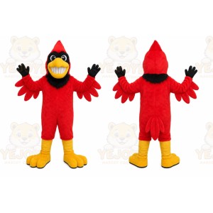 Red Bird Mascot Costume with Custom Logo