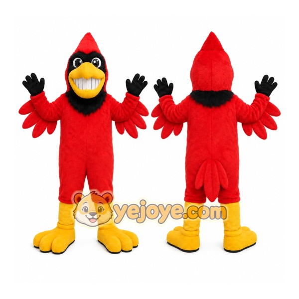 Red Bird Mascot Costume with Custom Logo