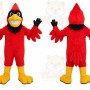 Red Bird Mascot Costume with Custom Logo