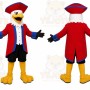 Red Bird Mascot Costume with Custom Logo