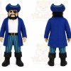 Blue Pirate Mascot Costume with Custom Logo