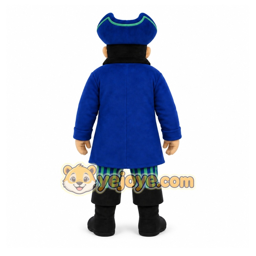 Blue Pirate Mascot Costume with Custom Logo Blue Pirate Mascot Costume with Custom Logo