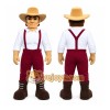 Red Cowboy Mascot Costume with Custom Logo