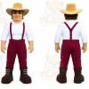Red Cowboy Mascot Costume with Custom Logo