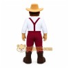 Red Cowboy Mascot Costume with Custom Logo