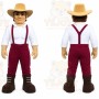 Red Cowboy Mascot Costume with Custom Logo