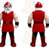 Red Viking Mascot Costume with Custom Logo