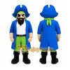 Blue Pirate Mascot Costume with Custom Logo Blue Pirate Mascot Costume with Custom Logo