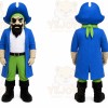 Blue Pirate Mascot Costume with Custom Logo