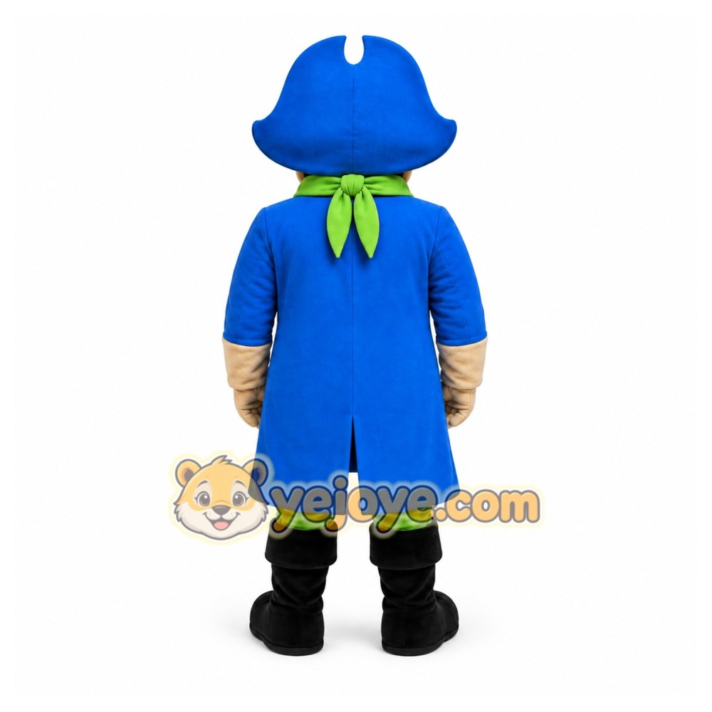 Blue Pirate Mascot Costume with Custom Logo Blue Pirate Mascot Costume with Custom Logo
