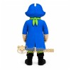 Blue Pirate Mascot Costume with Custom Logo Blue Pirate Mascot Costume with Custom Logo