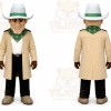 Beige Cowboy Mascot Costume with Custom Logo