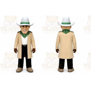 Beige Cowboy Mascot Costume with Custom Logo