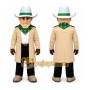 Beige Cowboy Mascot Costume with Custom Logo
