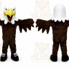 Brown Eagle Mascot Costume with Custom Logo