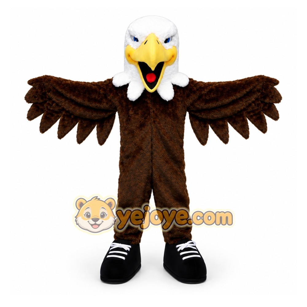 Brown Eagle Mascot Costume with Custom Logo Brown Eagle Mascot Costume with Custom Logo
