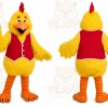 Yellow Chicken Mascot Costume with Custom Logo