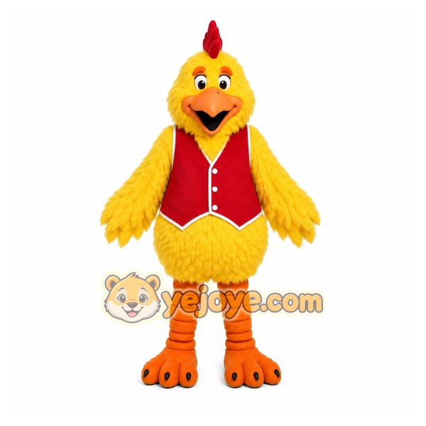 Yellow Chicken Mascot Costume with Custom Logo Yellow Chicken Mascot Costume with Custom Logo