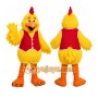 Yellow Chicken Mascot Costume with Custom Logo