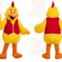 Yellow Chicken Mascot Costume with Custom Logo