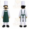 White Chef Mascot Costume with Custom Logo