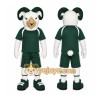 Green Ram Mascot Costume with Custom Logo Green Ram Mascot Costume with Custom Logo